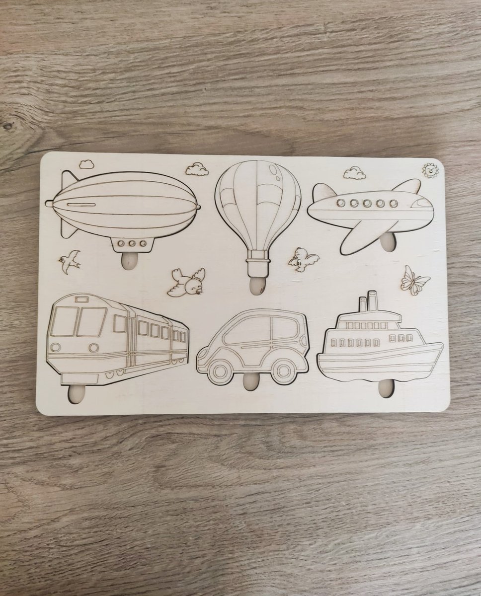 Araç & Taşıt Temalı Boyanabilir Ahşap Puzzle
