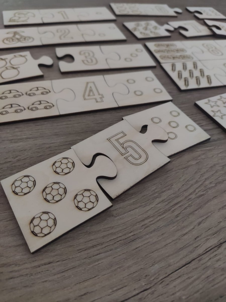 Sayı Eşleştirme Ahşap Puzzle — Görsel + Rakam (1-10)