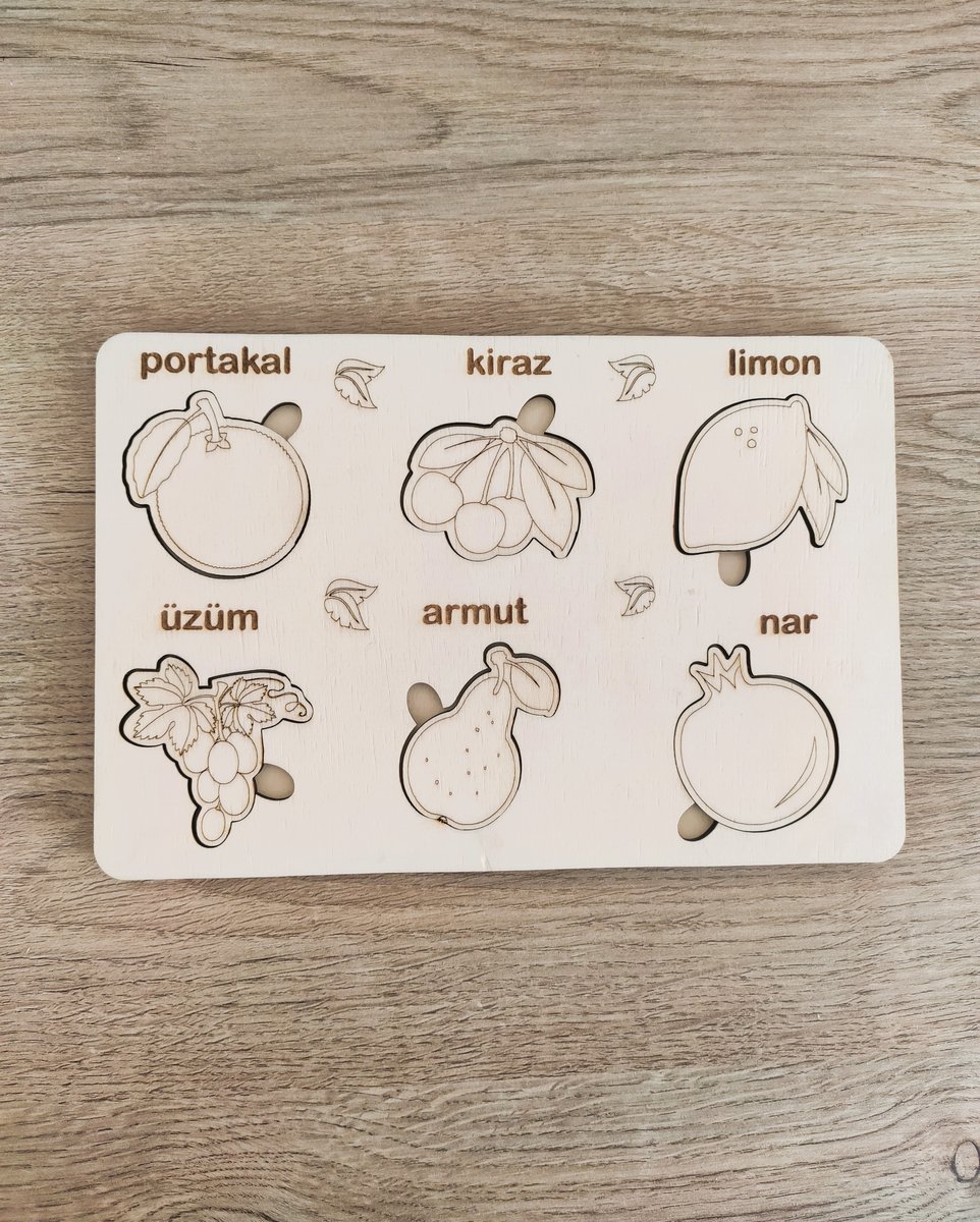 Yaprak Eşleştirme Ahşap Eğitici Oyuncak (3'lü set)