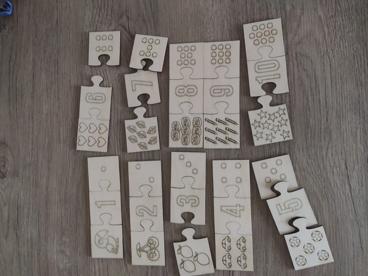 Sayı Eşleştirme Ahşap Puzzle — Görsel + Rakam (1-10)