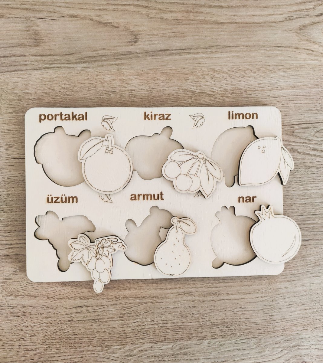 Yaprak Eşleştirme Ahşap Eğitici Oyuncak (3'lü set)