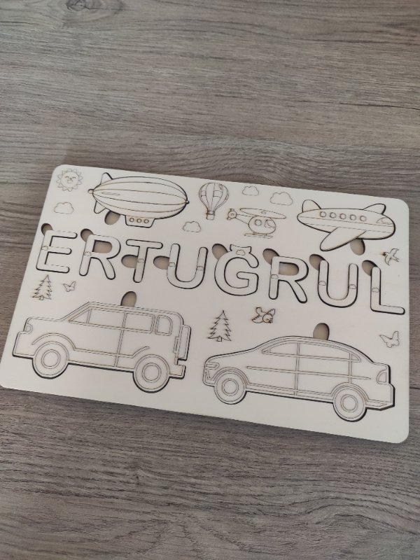 Kişiye Özel İsimli Ahşap Çocuk Panosu — Macera Tema